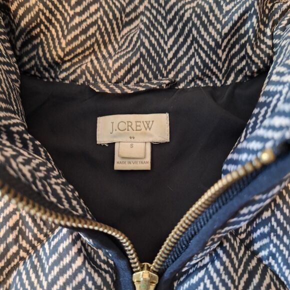 J. Crew herringbone puffer vest with cozy real down fill - Picture 2 of 7
